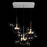 Люстра подвесная 3 лампы с прозрачными стеклянными шарами и золотыми деталями Giopato & Coombes варинант исполнения - 2 | Loft Concept в Тюмени