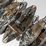 Люстра подвесная круглая с овальными подвесками из стекла дымчатого цвета Harlow Crystal Round варинант исполнения - 3 | Loft Concept в Тюмени