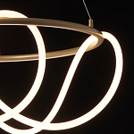 Люстра подвесная круглая золотого цвета с белыми изогнутыми световыми линиями Luke Lampco Tracer Lamp варинант исполнения - 5 | Loft Concept в Тюмени