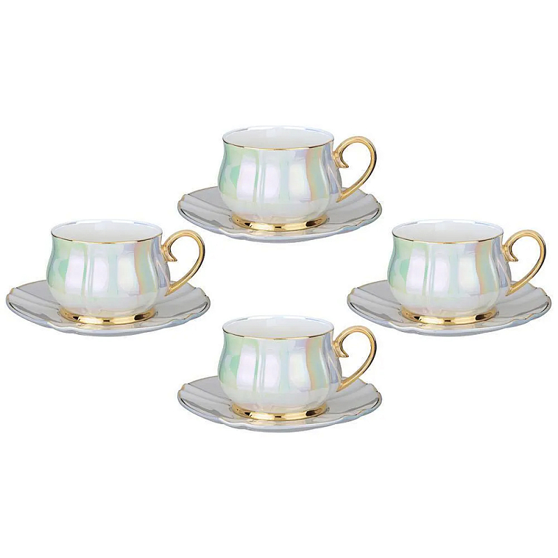 Чайный набор из фарфора на 4 персоны 8 предметов Porcelain Pearl Жемчужный Чайный набор из фарфора на 4 персоны 8 предметов Porcelain Pearl Жемчужный в Тюмени | Loft Concept
