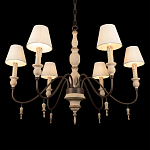 Люстра на металлическом основании с 6-ю белыми тканевыми абажурами Terrain варинант исполнения - 8 | Loft Concept в Тюмени