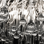 Люстра подвесная с прозрачными стеклянными подвесками в форме капель Диаметр 100 см Droplet Chandelier варинант исполнения - 20 | Loft Concept в Тюмени