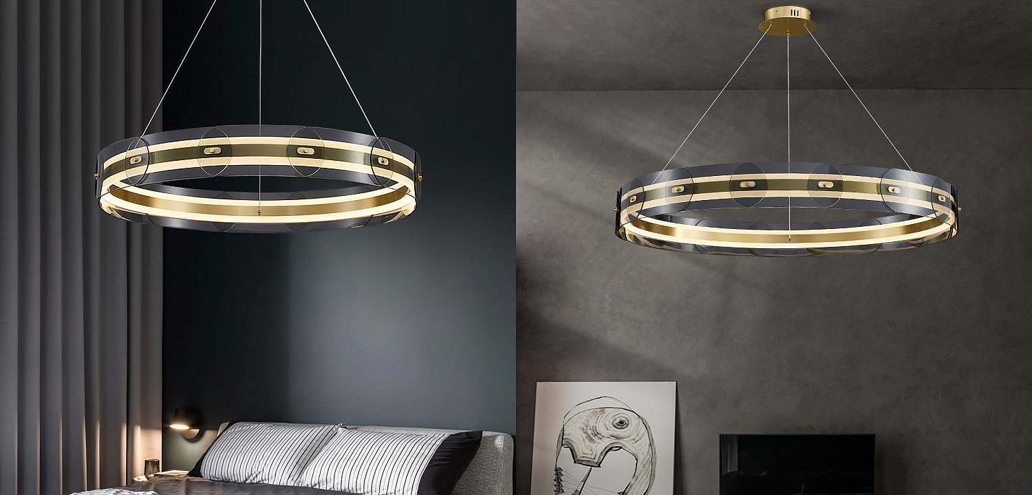 Люстра Gold ring horizontal chandelier Люстра Gold ring horizontal chandelier - Loft-Concept в Тюмени