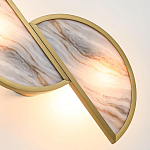 Бра с двумя полукруглыми плафонами из искусственного алебастра в бронзовой оправе Marbella варинант исполнения - 5 | Loft Concept в Тюмени