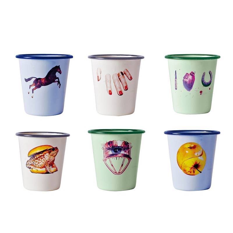Набор стаканов Seletti Enamel set of 6 Мульти Набор стаканов Seletti Enamel set of 6 Мульти в Тюмени | Loft Concept