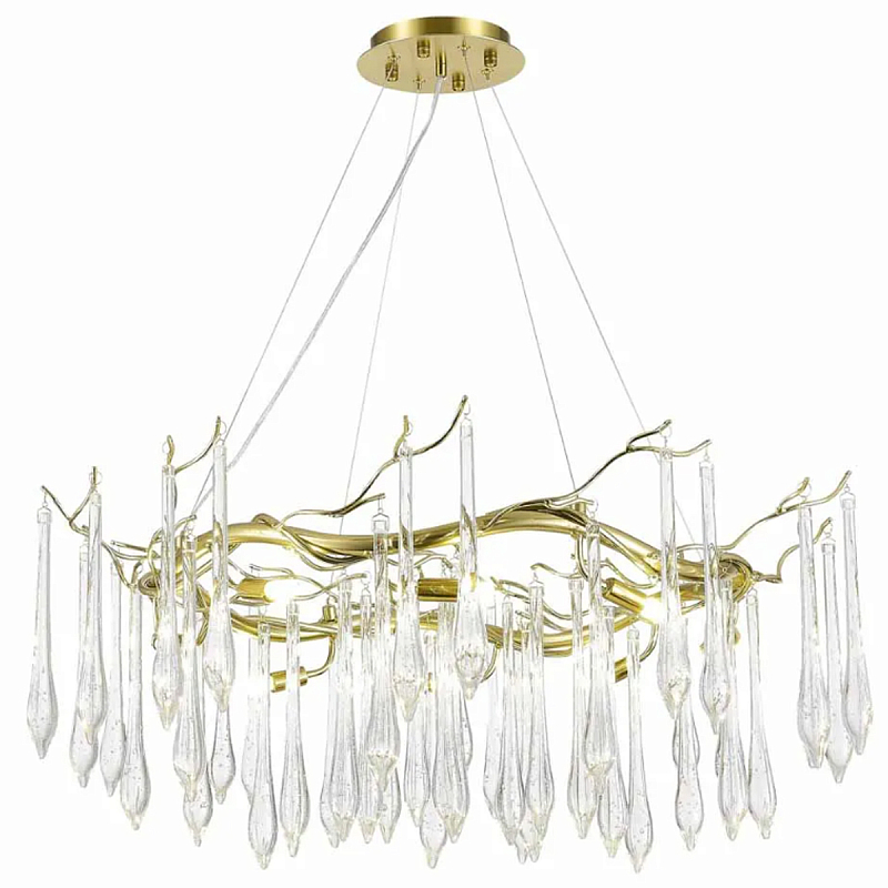 Люстра TEARDROPS Crystal Rain 80 см Золотой Люстра TEARDROPS Crystal Rain 80 см Золотой в Тюмени | Loft Concept