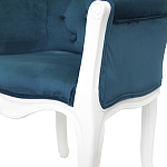 Кресло низкое в стиле прованс Louis French Armchair white and blue velour варинант исполнения - 4 | Loft Concept в Тюмени