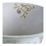 Ваза высокая из фарфора на бронзовом основании Turquoise Blooming Garden варинант исполнения - 4 | Loft Concept в Тюмени