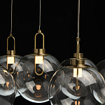 Люстра с 7-ю плафонами из прозрачного стекла в форме шара Orb Cascade  варинант исполнения - 7 | Loft Concept в Тюмени