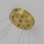 Люстра подвесная двухъярусная с золотистымыми кольцами и прозрачными стеклянными элементами Ring Horizontal варинант исполнения - 2 | Loft Concept в Тюмени