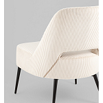 Кресло лаунж Бостон велюр рельефный молочный на черных ножках варинант исполнения - 3 | Loft Concept в Тюмени