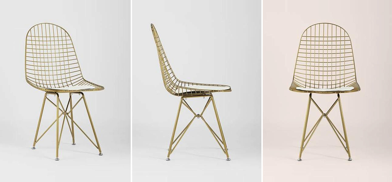 Стул Bertoia S Chair Золотой Металл Стул Bertoia S Chair Золотой Металл - Loft-Concept в Тюмени