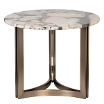 Столик журнальный с круглой мраморной столешницей Unique Stone Design варинант исполнения - 1 | Loft Concept в Тюмени