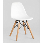 Пластиковый стул на ножках из массива бука Eames Small White варинант исполнения - 1 | Loft Concept в Тюмени