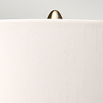 Настольная лампа с шарообразным прозрачным основанием из цветного переработанного стекла и белым цилиндрическим абажуром Elstead Lighting варинант исполнения - 3 | Loft Concept в Тюмени