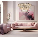 Люстра круглая с декоративными элементами в виде крупных хрустальных цветов Palace Gardens варинант исполнения - 6 | Loft Concept в Тюмени