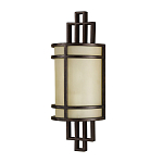 Бра бронзового цвета с полукруглым матовым стеклянным плафоном в геометрическом каркасе Feiss варинант исполнения - 1 | Loft Concept в Тюмени