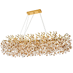 Линейная люстра с хрустальными подвесками Fairytree Gold Crystal Linear Chandelier 14 варинант исполнения - 1 | Loft Concept в Тюмени
