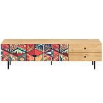 Длинная ТВ-тумба с принтом на ящиках Elise TV Stand варинант исполнения - 1 | Loft Concept в Тюмени