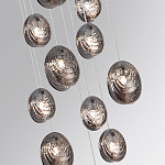 Люстра каскадная с 11-ю круглыми плафонами из рельефного стекла Disc Light варинант исполнения - 5 | Loft Concept в Тюмени