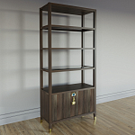 Стеллаж со стеклянными полками Elsa Dreams Walnut варинант исполнения - 2 | Loft Concept в Тюмени