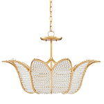 Люстра в форме тюльпана с лепестками из прозрачных стеклянных бусин Hanging Flowers варинант исполнения - 4 | Loft Concept в Тюмени