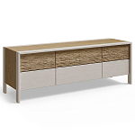 ТВ тумба 2 двери и 2 ящика с подсветкой на рельефном фасаде Warm Industrial варинант исполнения - 4 | Loft Concept в Тюмени