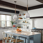 Подвесной светильник белый колоколообразный с декоративной обмоткой из веревки Hinkley варинант исполнения - 6 | Loft Concept в Тюмени