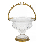Чаша из прозрачного стекла на ножке с бронзовой ручкой в виде ветки Eden Garden варинант исполнения - 1 | Loft Concept в Тюмени