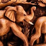 Панно из дерева слоны Panel With Animals варинант исполнения - 3 | Loft Concept в Тюмени