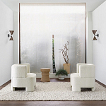 Приставной стол с отделкой из джута Juti D35 см варинант исполнения - 6 | Loft Concept в Тюмени