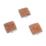 Таблетница карманная квадратная с 2-мя отделениями с зеркалом и накладкой из натурального камня Пегматит Silver Stone Pillboxes варинант исполнения - 4 | Loft Concept в Тюмени