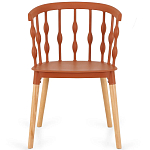 Пластиковый стул на ножках из массива бука Ferret Spiral Brown варинант исполнения - 2 | Loft Concept в Тюмени