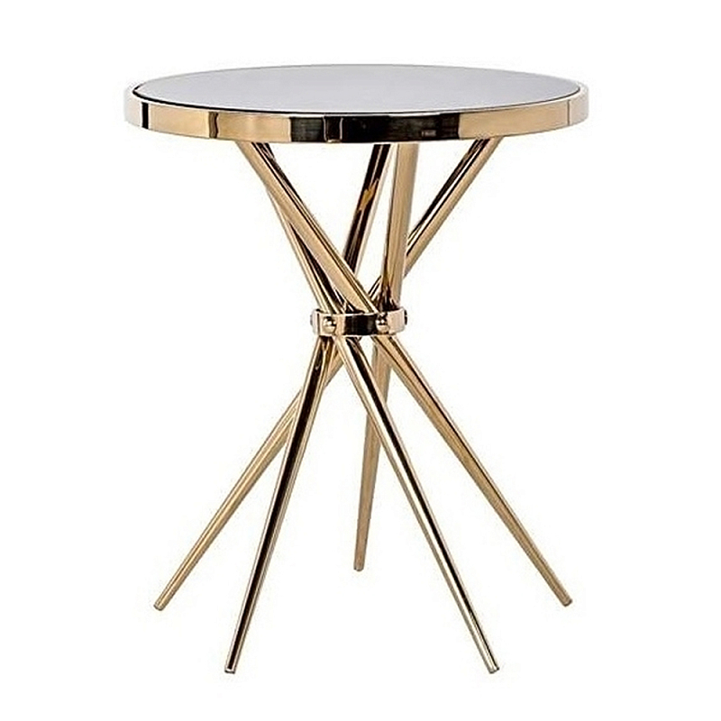 Обеденный стол с чёрной круглой столешницей на золотых ножках Rive Gauche Table Черный Золотой Обеденный стол с чёрной круглой столешницей на золотых ножках Rive Gauche Table Черный Золотой в Тюмени | Loft Concept
