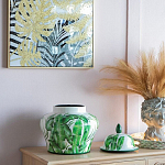 Ваза с зелёными листьями и крышкой Vase Green Leaves варинант исполнения - 4 | Loft Concept в Тюмени