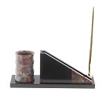 Настольный письменный набор из яшмы с часами Manager Organizer варинант исполнения - 3 | Loft Concept в Тюмени