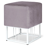 Пуф квадратный фиолетовый велюр на белом металлическом основании Celeste Purple варинант исполнения - 1 | Loft Concept в Тюмени