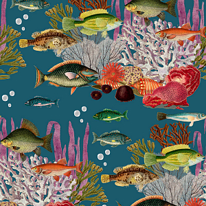 Обои ручная роспись Corales Blue