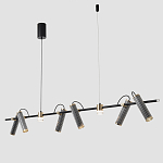 Люстра с 8-ю цилиндрическими плафонами на магнитном креплении и черным металлическим основанием Bronze Concert варинант исполнения - 3 | Loft Concept в Тюмени