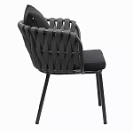 Стул мягкий с декором в виде плетеных лент на спинке и подлокотниках Semicircular Chair Decorated with Ribbons варинант исполнения - 9 | Loft Concept в Тюмени