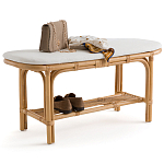 Скамья из ротанга с подушкой Manlio Rattan Bench варинант исполнения - 3 | Loft Concept в Тюмени