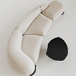 Диван Cannes трехместный с обивкой букле молочного цвета варинант исполнения - 1 | Loft Concept в Тюмени