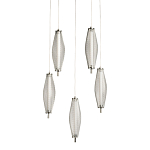 Люстра круглая каскадня с 5-ю плафонами из металлической сетки Mesh Lampshade Lighting варинант исполнения - 1 | Loft Concept в Тюмени