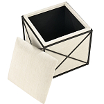 Пуф бежевый с черной металлической рамой Beige Pouf варинант исполнения - 1 | Loft Concept в Тюмени