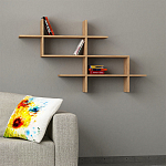 Полка фигурная подвесная цвета древесины HALIC BOOKCASE OAK варинант исполнения - 1 | Loft Concept в Тюмени