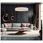 Люстра подвесная круглая из прозрачного хрусталя с корпусом из металла цвета хром Selfsufficient варинант исполнения - 7 | Loft Concept в Тюмени