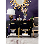 Чаша из прозрачного стекла с бронзовым ободком и фигурками бабочек Eden Garden варинант исполнения - 3 | Loft Concept в Тюмени