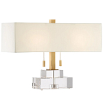 Настольная лампа прямоугольная на прозрачном основании Charm and Luxury варинант исполнения - 2 | Loft Concept в Тюмени