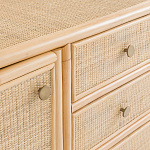 Длинный комод из ротанга с дверцами и ящиками Simone Rattan Chest of Drawers варинант исполнения - 5 | Loft Concept в Тюмени