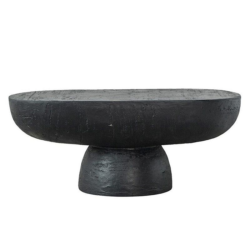 Столик кофейный черного цвета с овальной столешницей и круглым основанием Black Dalmen Table Черный в Тюмени | Loft Concept 